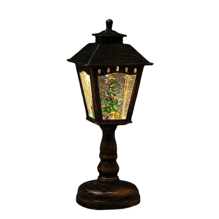 Nostalgic Christmas lantern with Santa figure