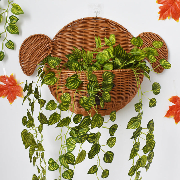 Decorative Dog-Shaped Woven Storage Basket