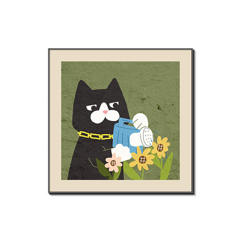 Decorative Cat-Themed Framed Artwork