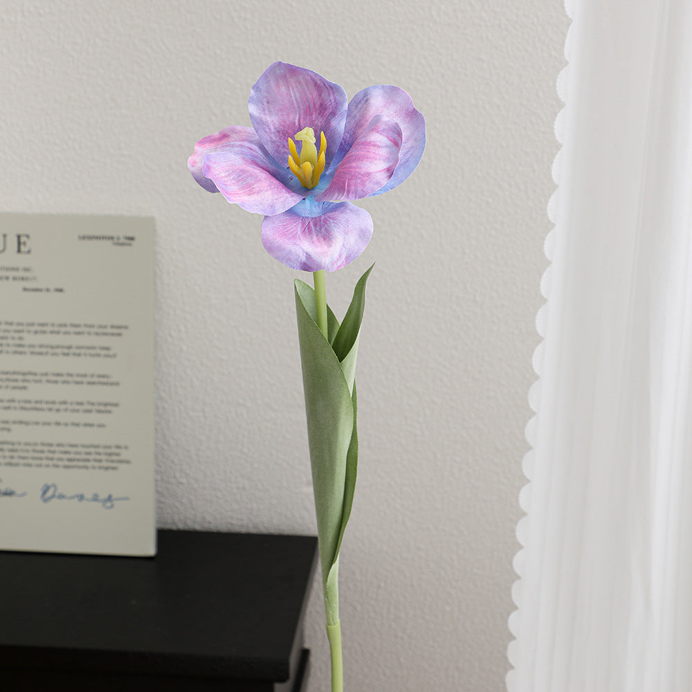 Artificial tulip blossom with detailed petals