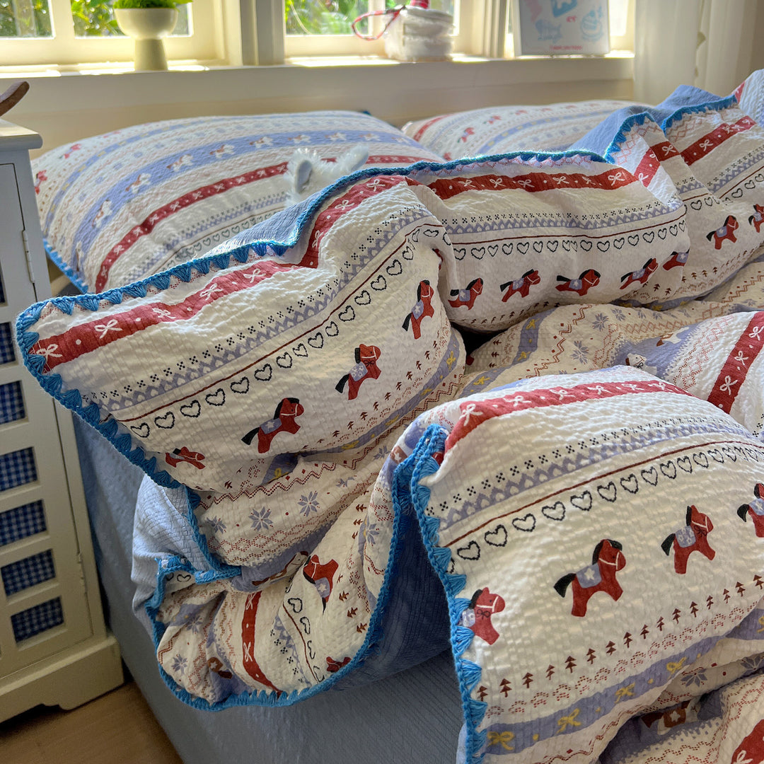 Playfully Embroidered Quilt Cover Set