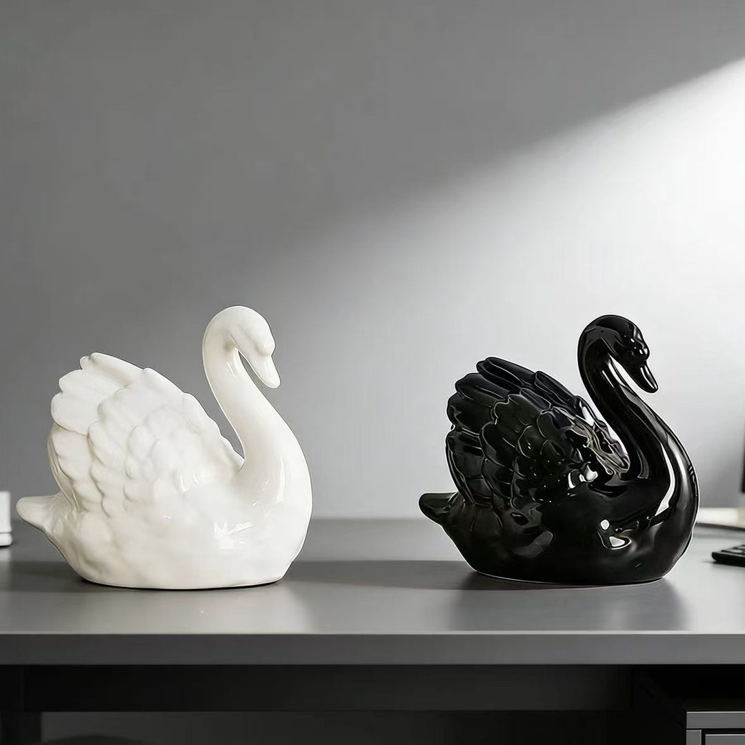 Elegant ceramic swan figure
