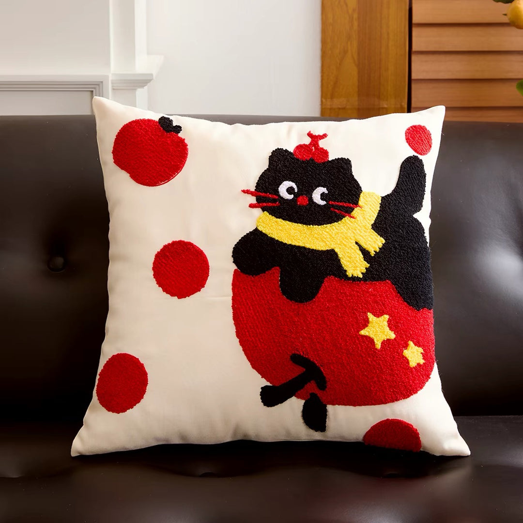 Decorative Cat-Themed Throw Pillow