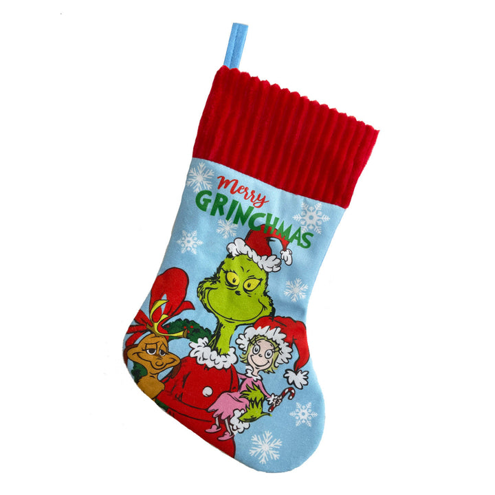 Funny Christmas stocking with Grinch motif