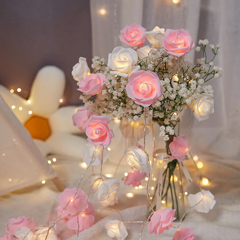 Decorative LED rose string lights