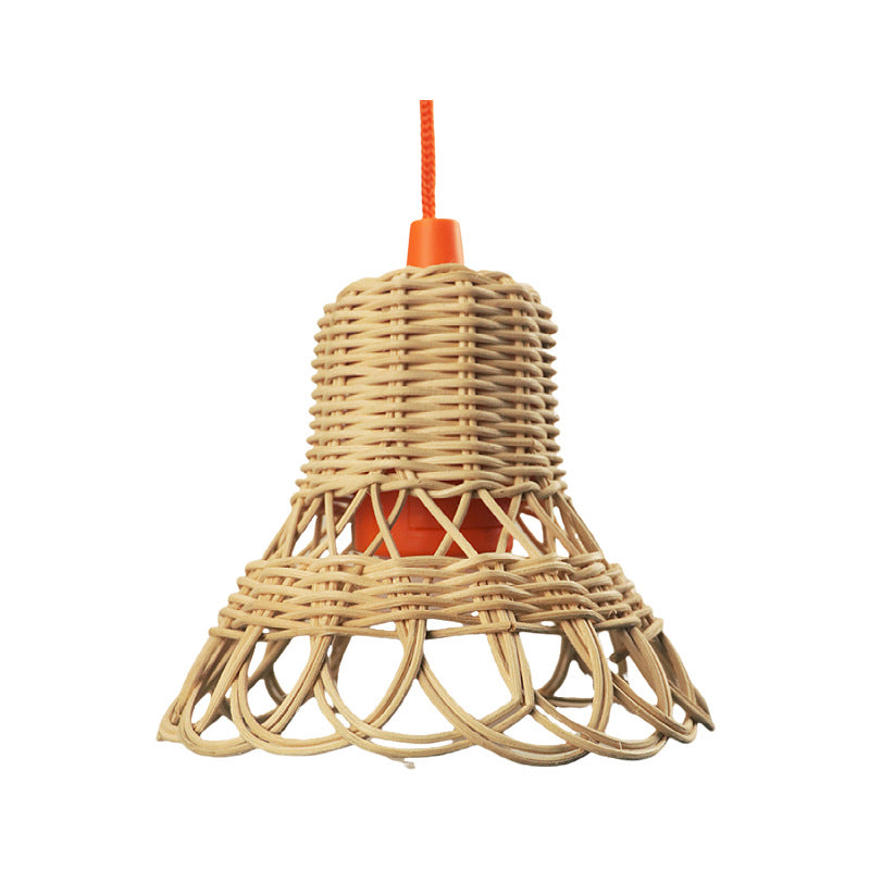 Handmade hanging lamp made of natural material