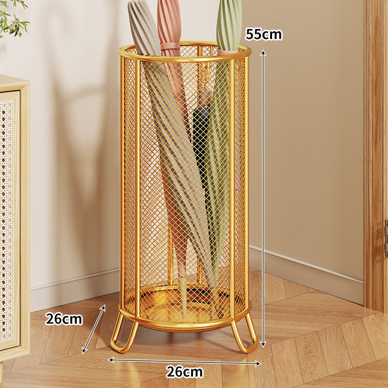 Tall Cylindrical Mesh Metal Umbrella Stand