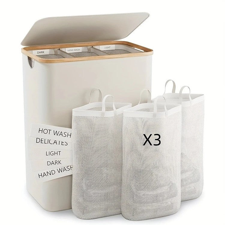 High-quality laundry basket with lid and handle