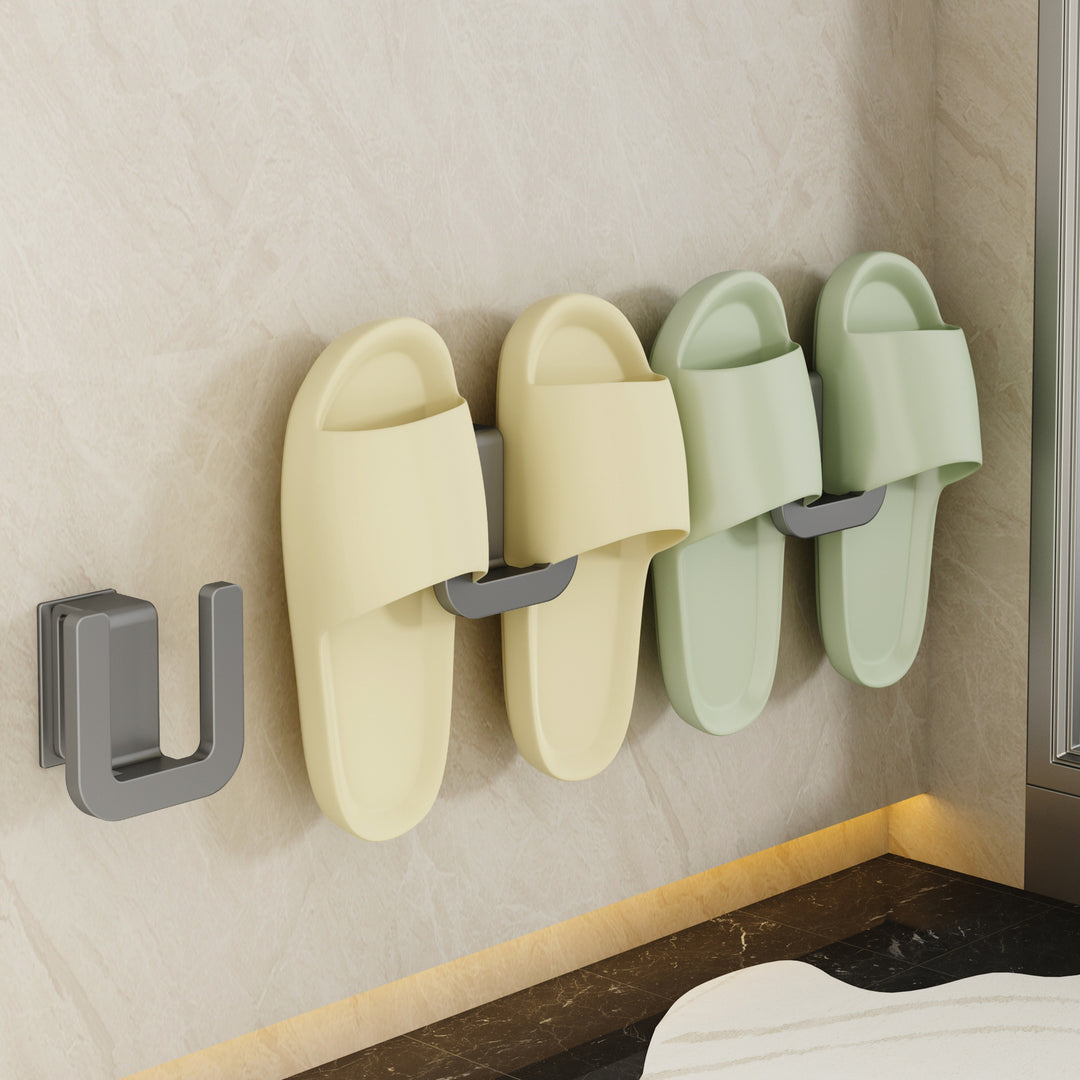 Wall-mounted shoe organizer with easily accessible holder