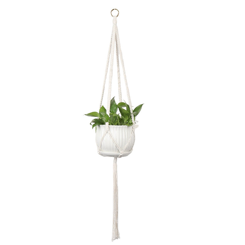 Plant-hanging macrame shelf