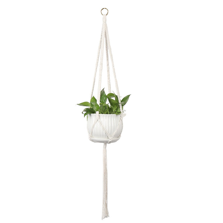 Plant-hanging macrame shelf