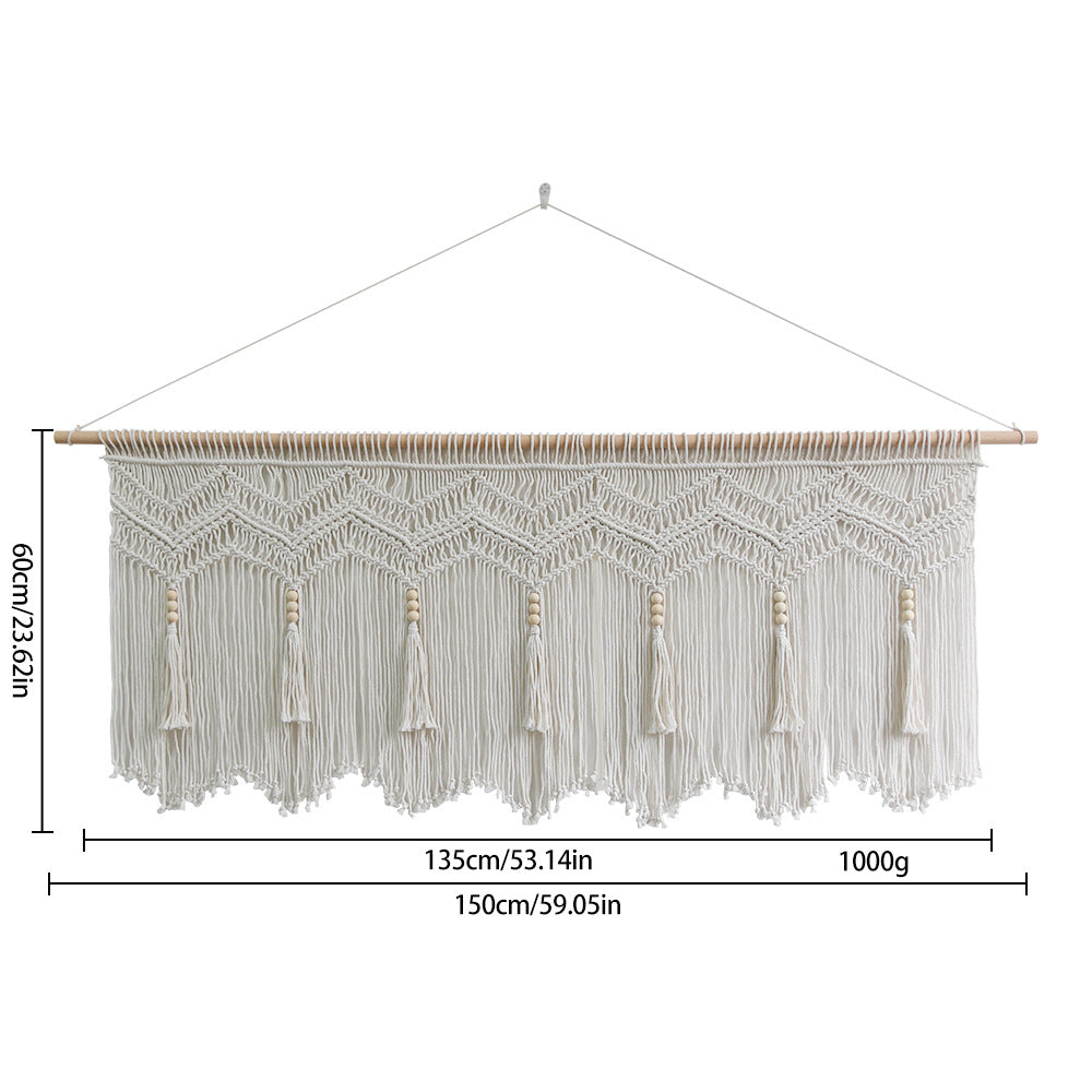 More elegant macramé wall hanging with artistic fringes and geometric patterns