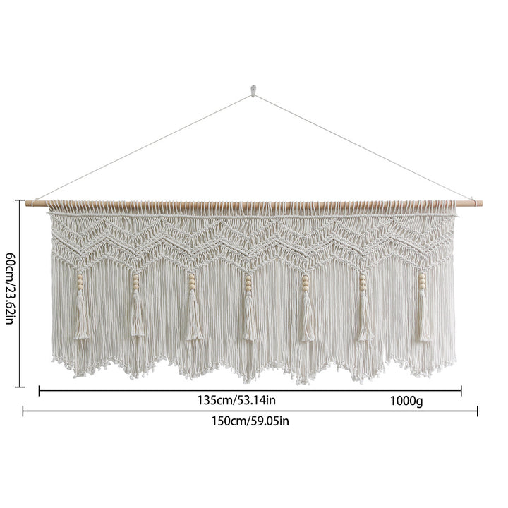 More elegant macramé wall hanging with artistic fringes and geometric patterns