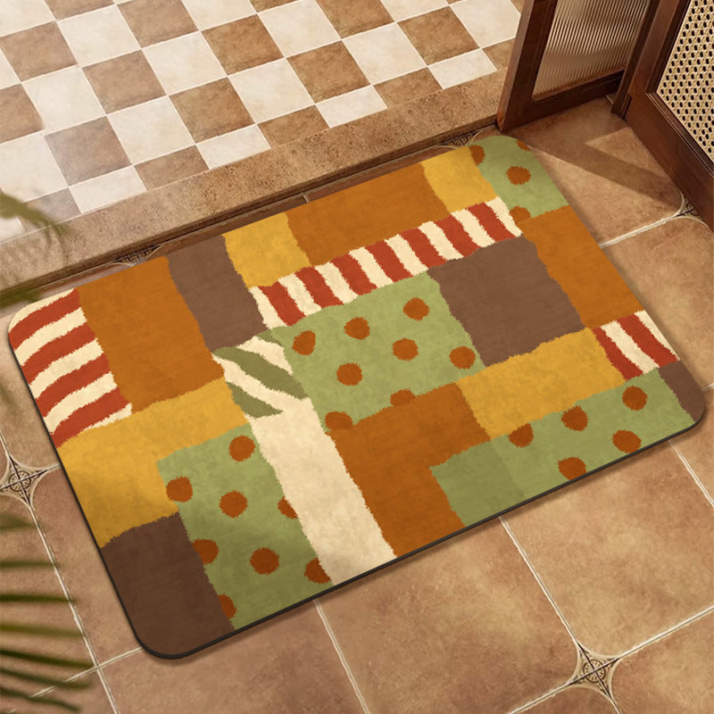 Colorful Patchwork Design Floor Mat Avarnia