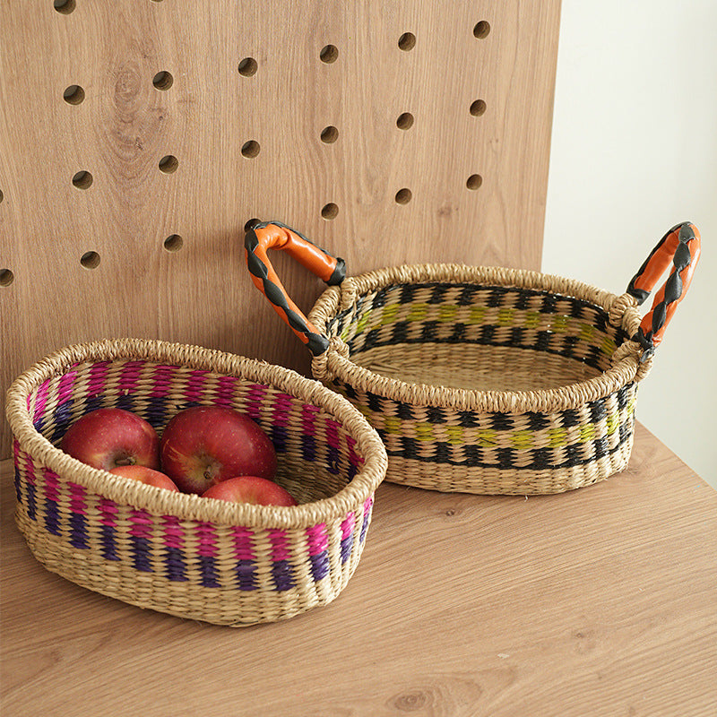 Handmade storage basket made of natural materials