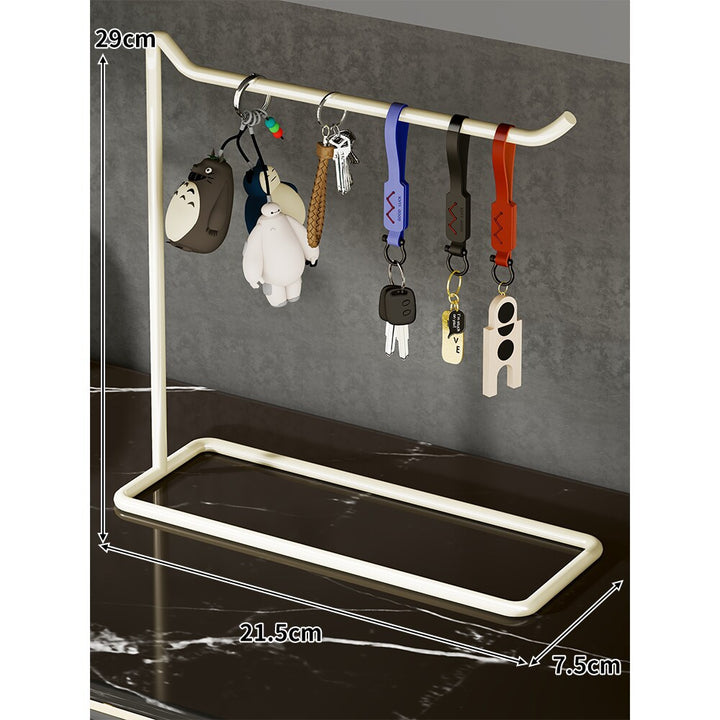 Desktop Keychain Organizer Stand Minimalist Metal Hanging Key Holder Rack