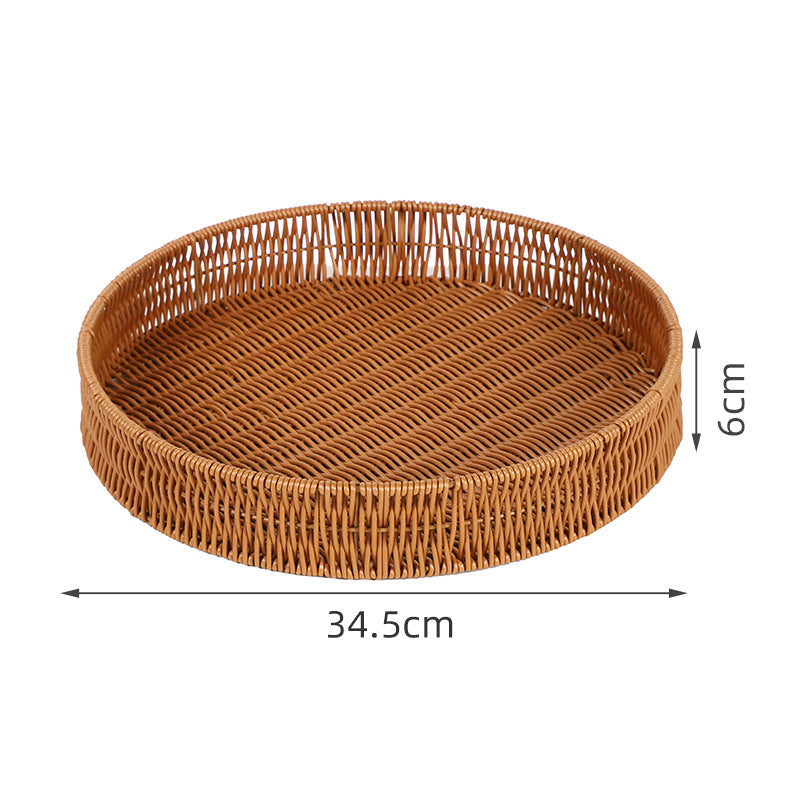 Round Artisan Woven Serving Tray