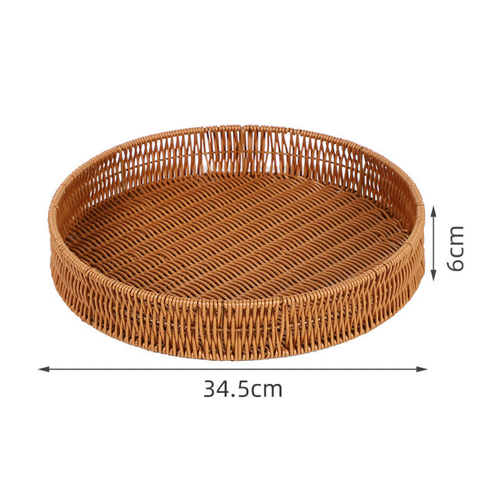 Round Artisan Woven Serving Tray