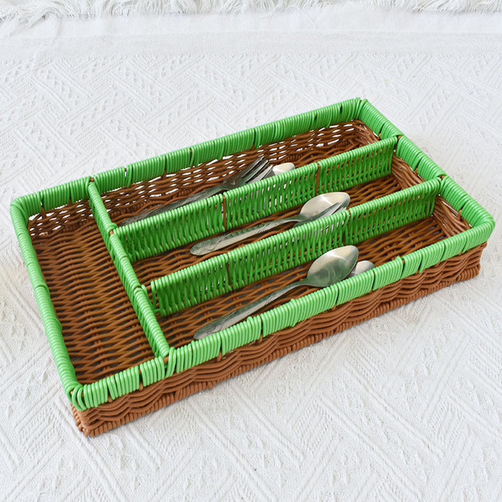 Stylish Multi-Compartment Woven Storage Organizer