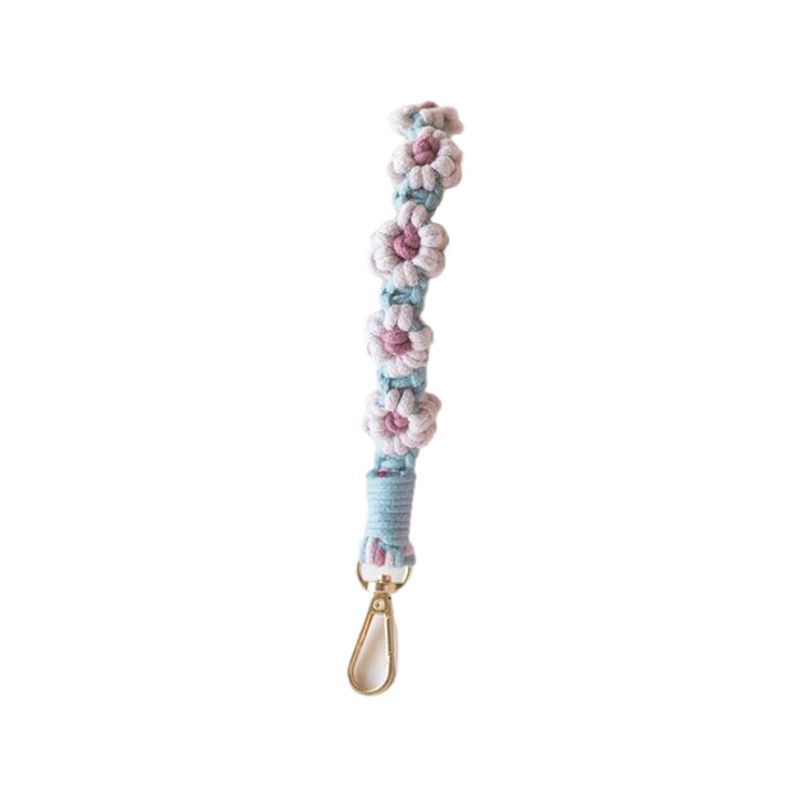 Macrame Keychain Holder with Floral Design