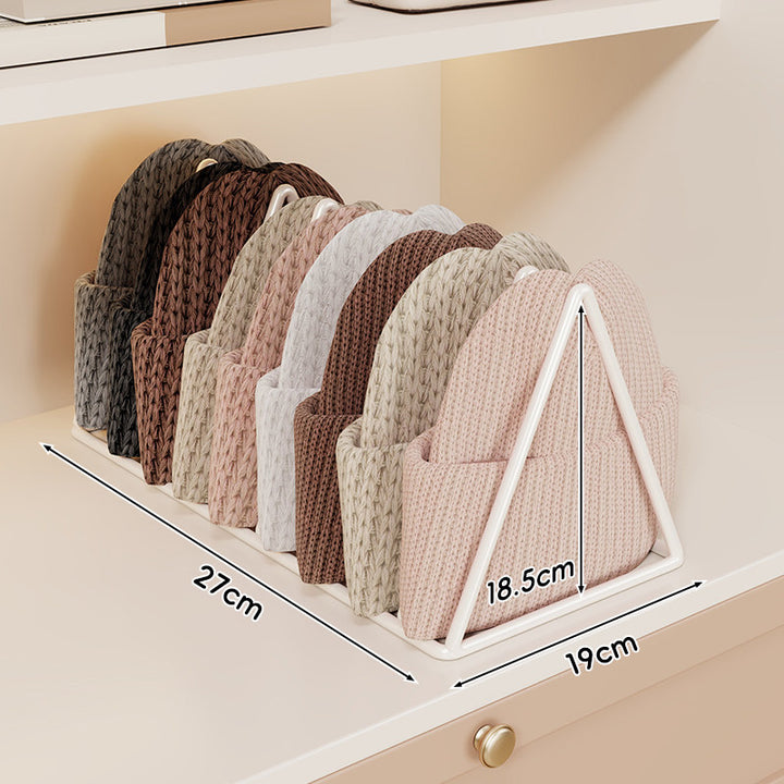 Triangular Metal Beanie and Knit Hat Organizer Rack