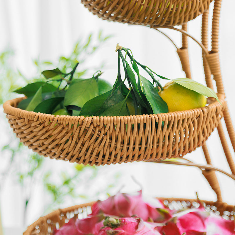 Multi-Tiered Wicker Display Stand