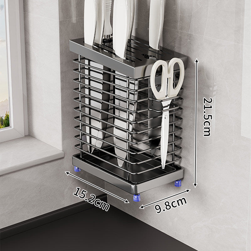 Vertical Slotted Knife and Scissors Holder Countertop Organizer