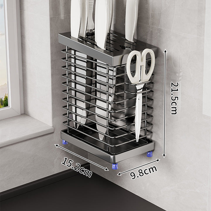 Vertical Slotted Knife and Scissors Holder Countertop Organizer