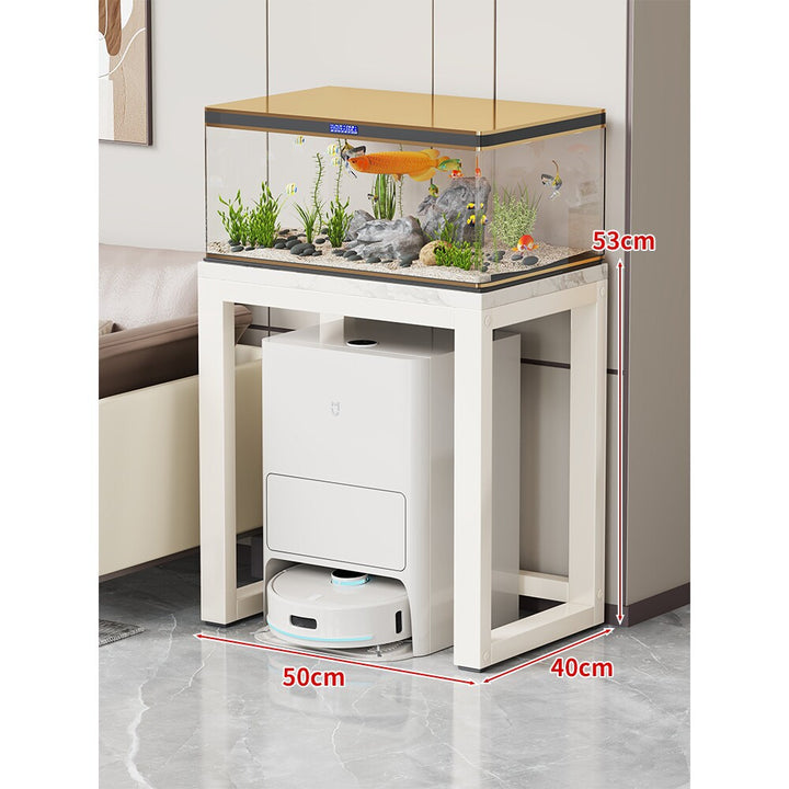 Modern Metal Frame Aquarium Console Table with Integrated LED Hood
