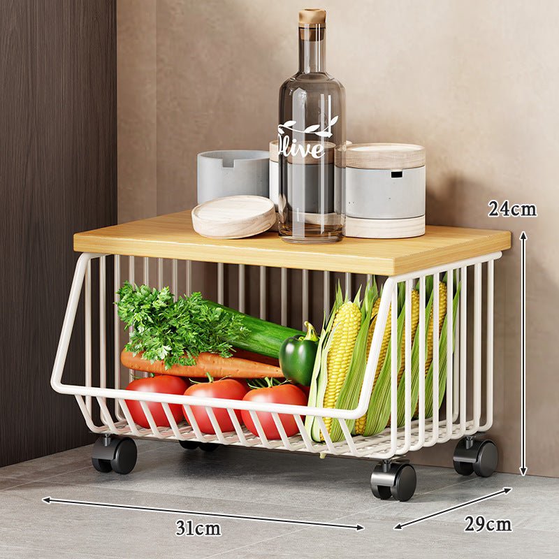 Slim Five-Tier Rolling Metal Kitchen Pantry Storage Rack with Wire Baskets