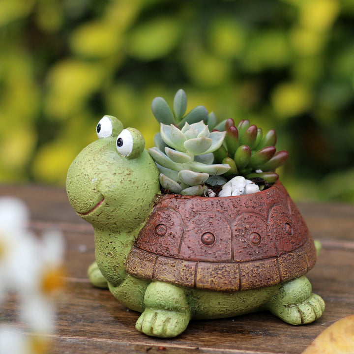 Turtle-Shaped Planter