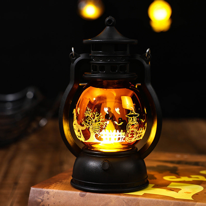 Nostalgic Lantern with Christmas Scenes