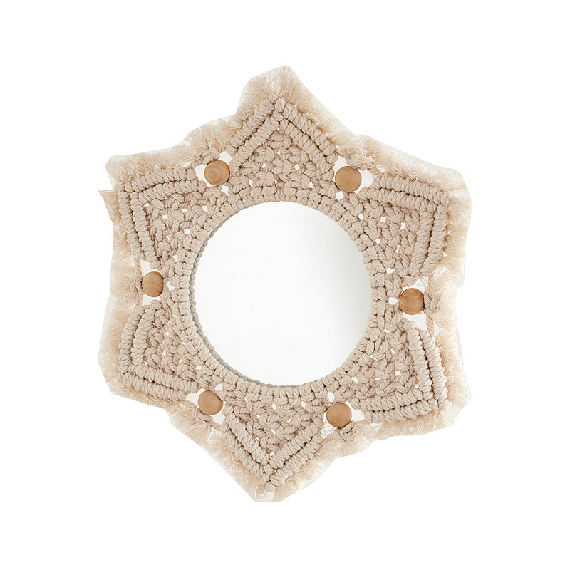 Macramé Decorative Star-Shaped Wall Mirror
