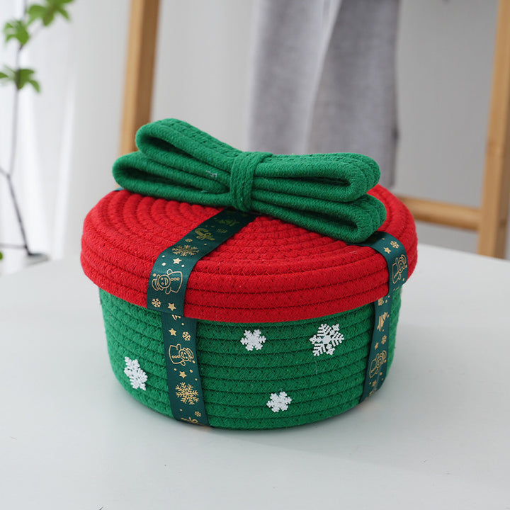 Decorative storage basket with Christmas motif