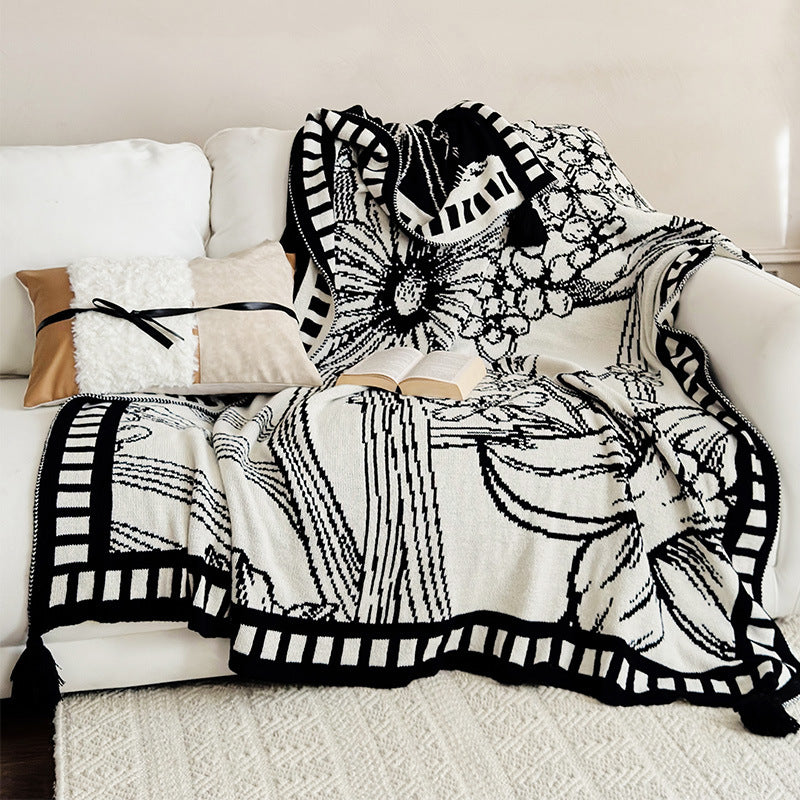 Cozy Floral Print Throw Blanket