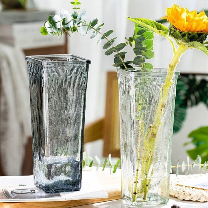 Textured Tall Glass Vase