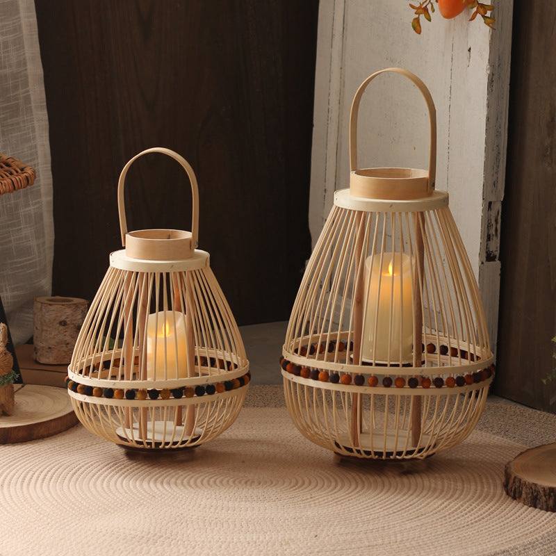 Handcrafted lantern made from natural materials