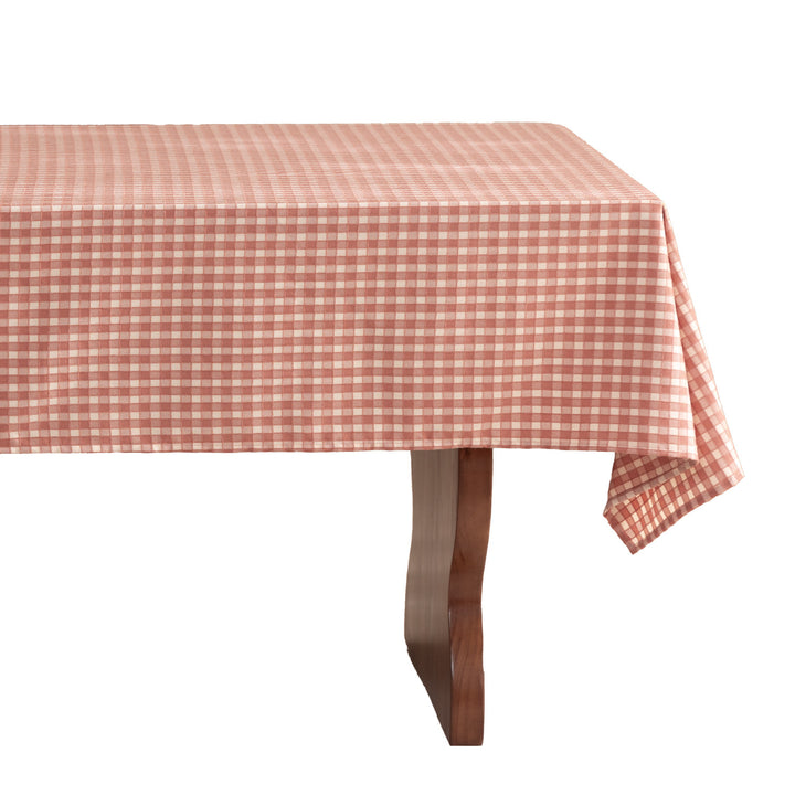 Checkered flannel tablecloth made of cotton blend with soft texture