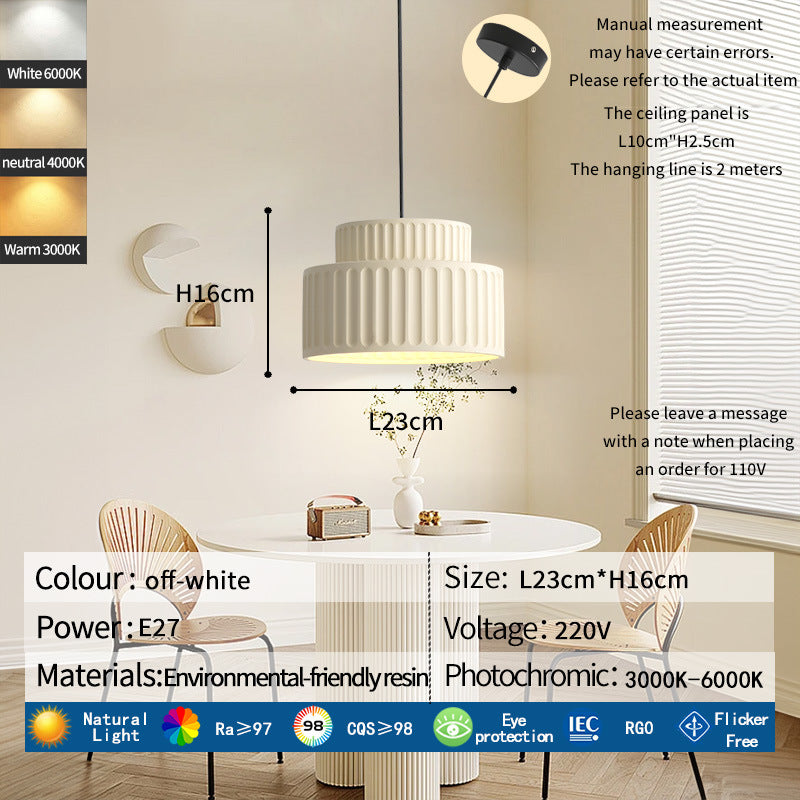 Contemporary ribbed pendant light