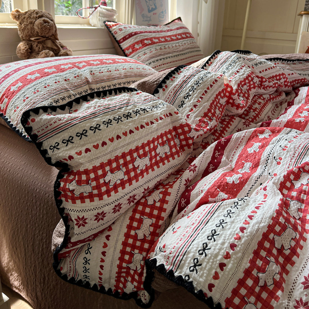 Playfully Embroidered Quilt Cover Set