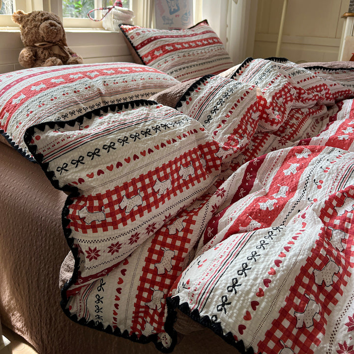 Playfully Embroidered Quilt Cover Set