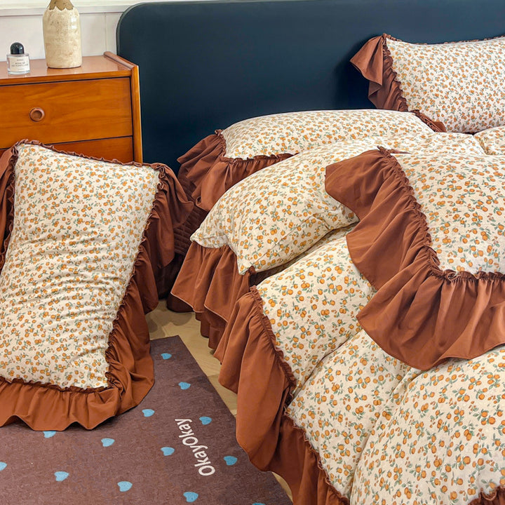 Floral Ruffled Bedding Set