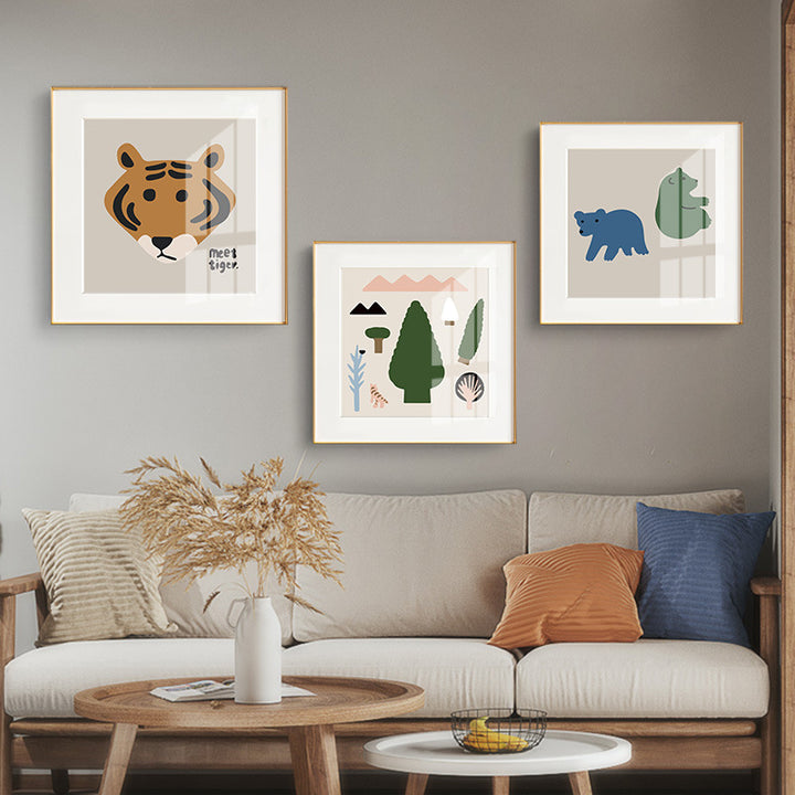 Framed Bear-Themed Art Print
