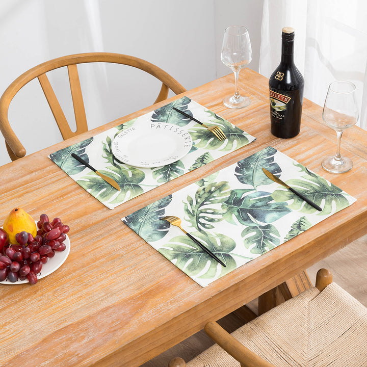 Tropical Leaf Print Placemats