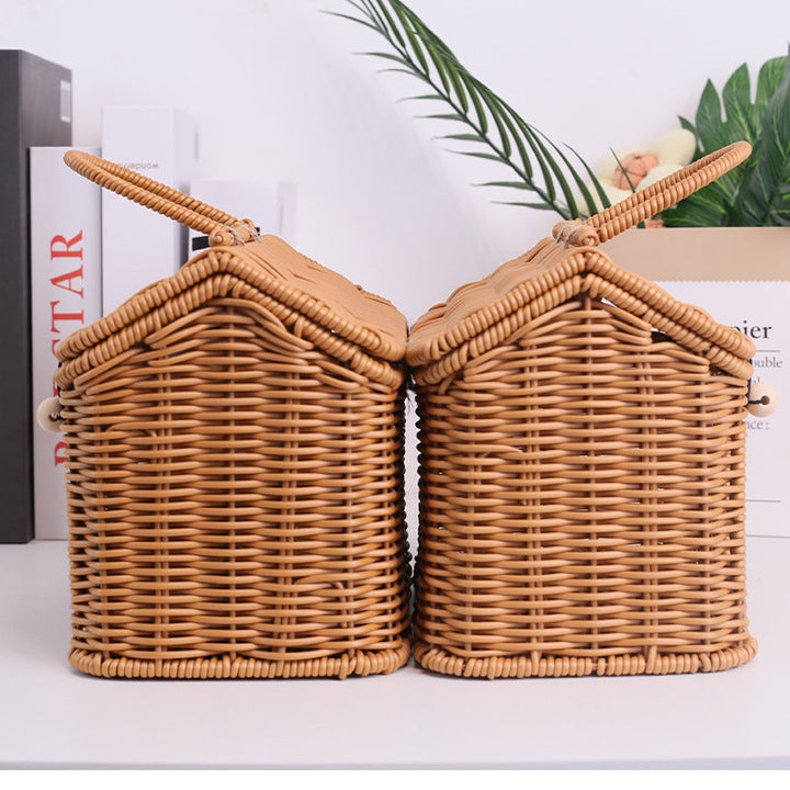 Charming Woven Storage Basket with Lid