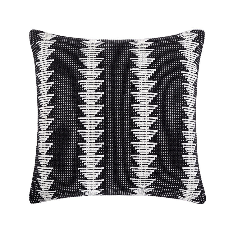 Handwoven Decorative Pillowcase with Geometric Ethno Pattern