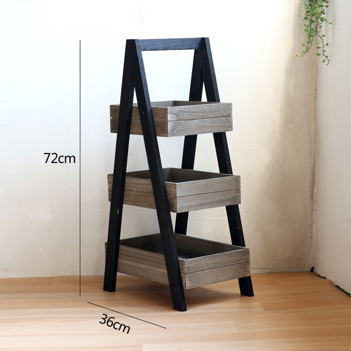 Three-door wooden shelf with modern design