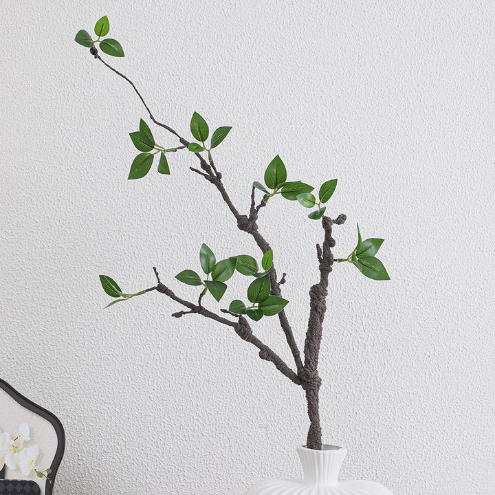 Decorative artificial tree branch with realistic leaves
