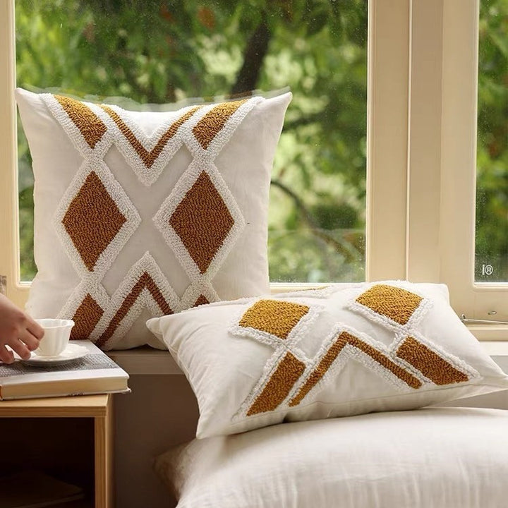 Geometric Textured Throw Pillow