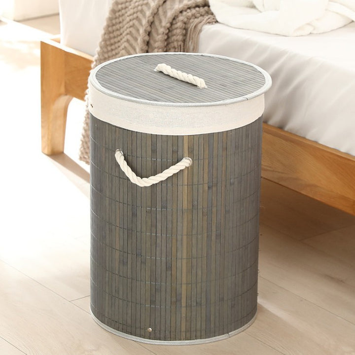 Elegant Laundry Basket Made of Bamboo with Practical Lid